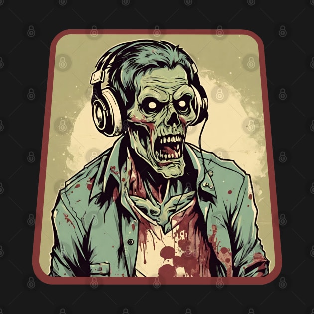 Zombie with headphones by Ilustradamus