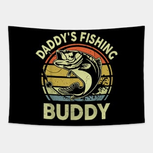 Bass Fishing Daddy'S Fishing Buddy Funny Boy Girl Kids Tapestry