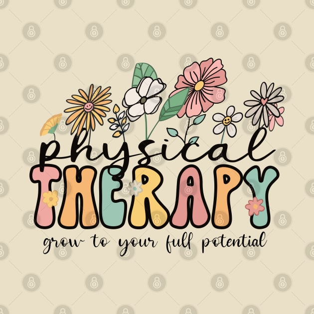 Physical Therapy, Grow to your full potential, Career Design, Retro, Vintage by Sheila’s Studio