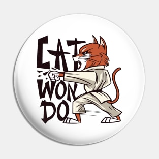 Tae Kwon Do Cat Catwondo Pin