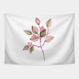 Pink and green leaves Tapestry