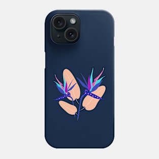 Blue tropical flowers Phone Case