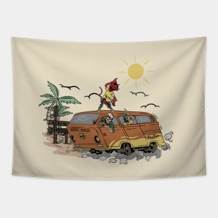 Surfing Paradise Beach Tapestry