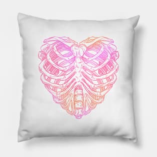 Skeleton ribs heart Pillow