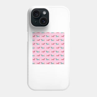 Cute dog lovers with dots in pink background Phone Case