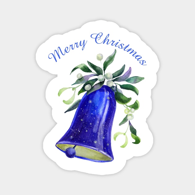 Beautiful Christmas Bell and Mistletoe Magnet by in_pictures