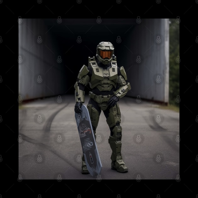 Master Chief With Hoverboard by CloneTalk