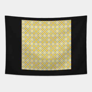 Retro geometrical semicircles pattern in light yellow and blue Tapestry