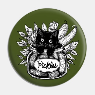 Kitty in a Pickle Jar Pin