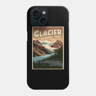 Retro Glacier National Park Phone Case