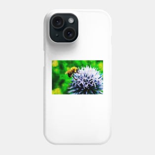 Bee On Small Globe Thistle Phone Case