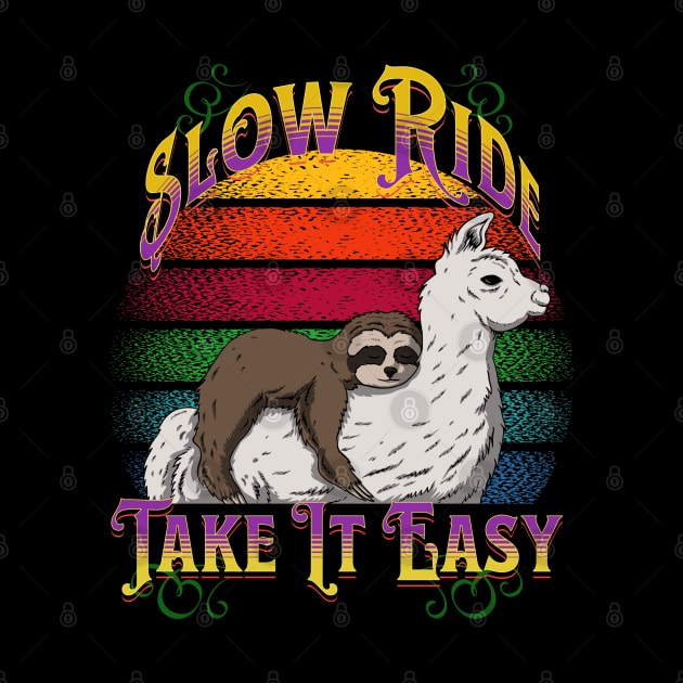 Sloth Riding Llama – Slow Ride by RockReflections