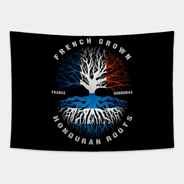 French Grown Honduran Roots Honduras Flag Tapestry by heart teeshirt