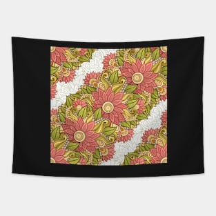 Summer Pattern with Floral Motifs Tapestry