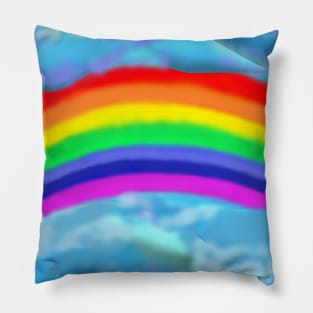 Rainbow Breaking Through Clouds Pillow