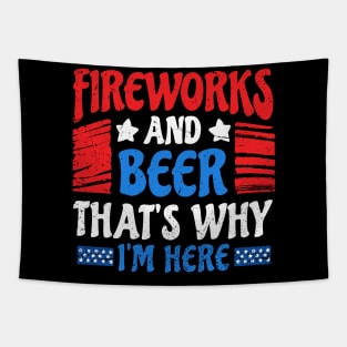 fire works & beer 4th of july Tapestry