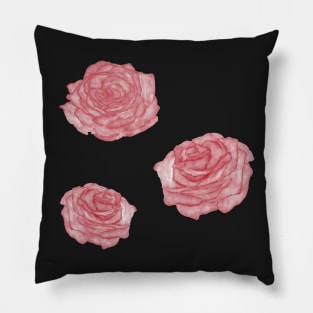 Pink watercolor roses stickers Pillow