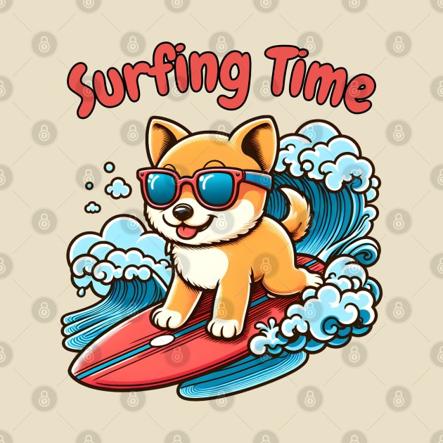 Surfing dog by Japanese Fever