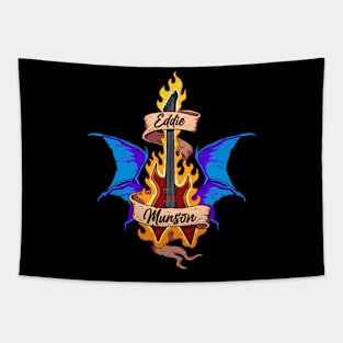 Eddie Munson`s Fiery Guitar Tapestry