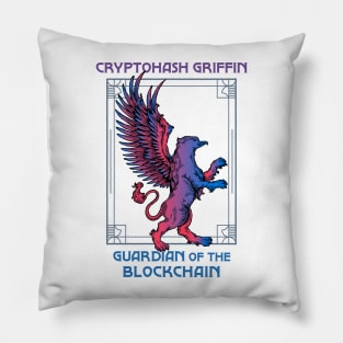 Cryptohash Griffin - Guardian of the blockchain (white background) Pillow