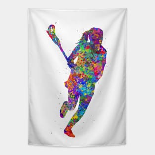 Lacrosse player girl Tapestry