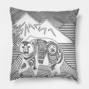 War Bear Warrior Adventure Art Pillow