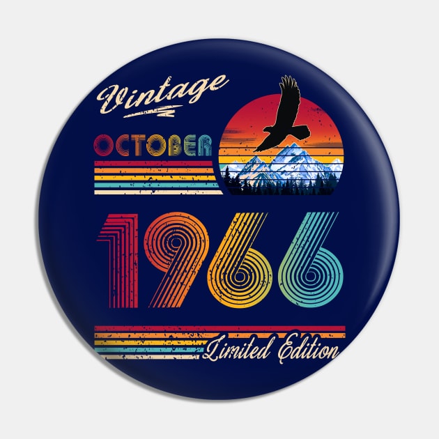 October 1966 Birthday Pin by Green Splash