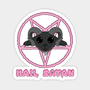 Cute Goat says Hail Satan Magnet