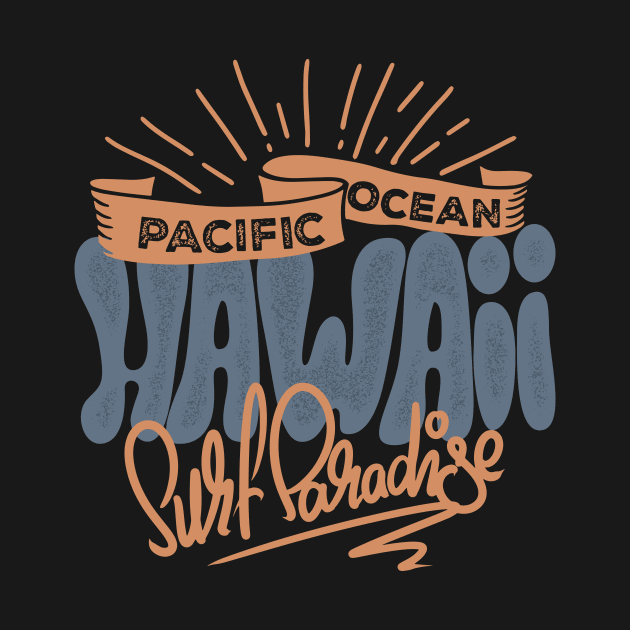 hawaiian paradise surfing aloha shirt by Saladin