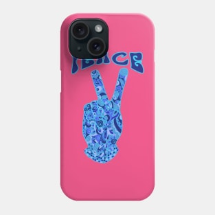 Peace Sign in Cool Blues Phone Case