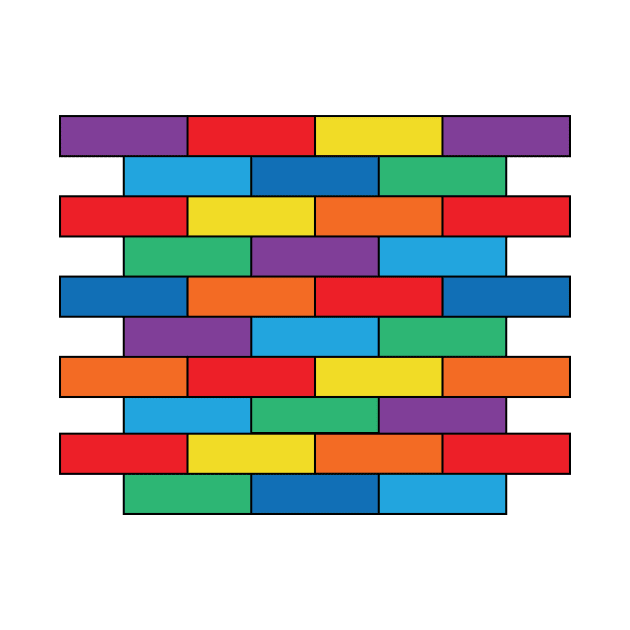 Colorful Rainbow Brick Pattern by magentasponge