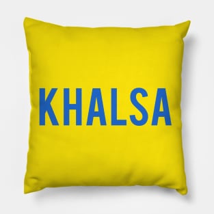 Khalsa a Sikh Phrase in Yellow Pillow