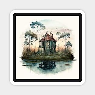 Swamp Cabin Ornamental Magnet