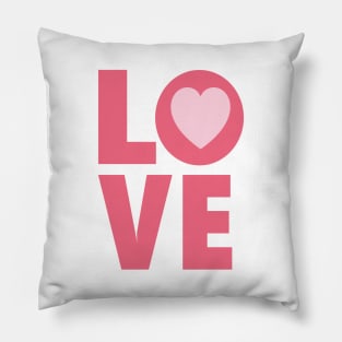 Love Letters in Pink Color and Heart - Valentines day Anniversary Romance Love Word Art Celebrations Pillow