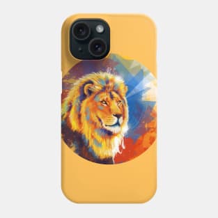 Majesty - Lion portrait colorful animal painting Phone Case