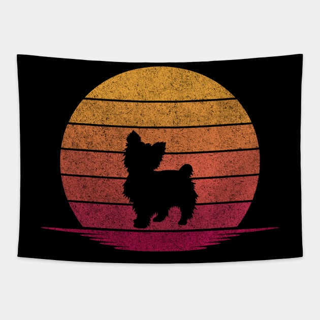 Awesome Funny Yorkshire Terrier Gift for dog lover - Animal Silhouette Sunset Design Tapestry by mahmuq