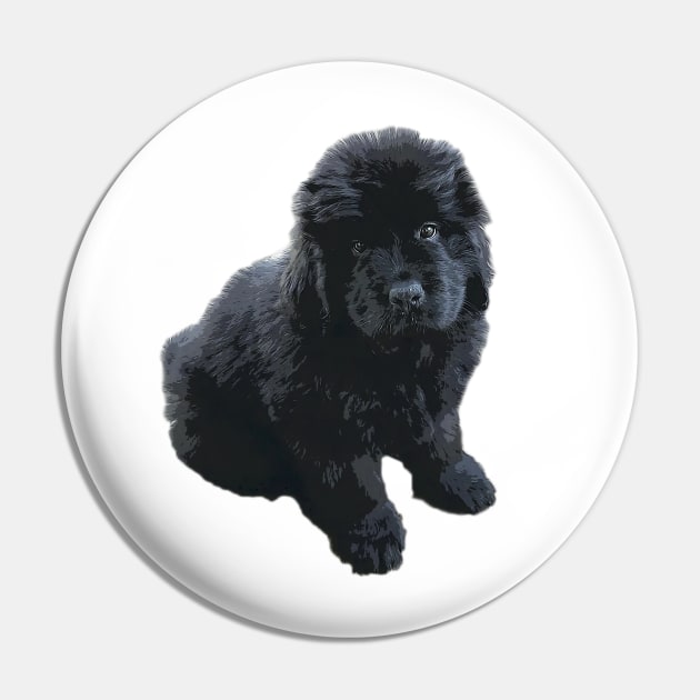 Newfoundland Puppy Dog Pin by ElegantCat