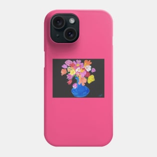 Colorful Flowers in a Blue Vase Phone Case