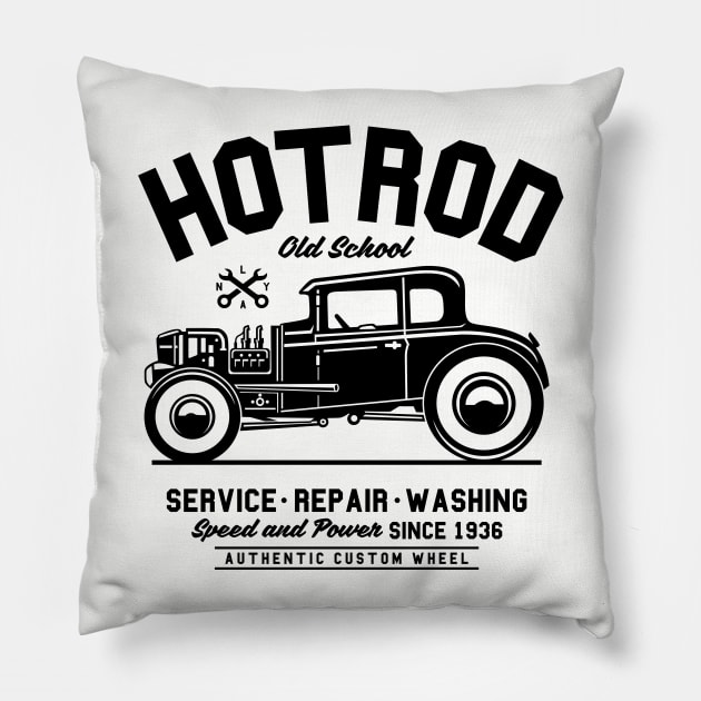 Old school mechanic Pillow by Superfunky