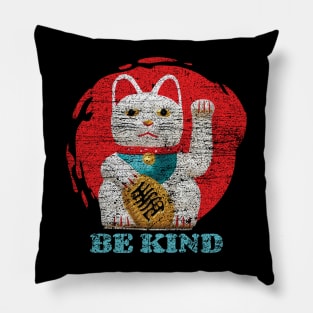 Be Kind Like a Maneki-Neko Pillow