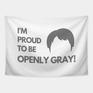 Proud to be Openly Gray Funny Saying Tapestry