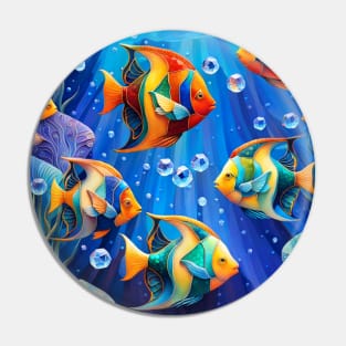 Colorful Tropical Fish With Jewel Like Bubbles Pin