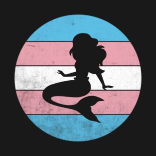 Mermaid Trans Pride Flag LGBT Sunset T-Shirt