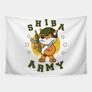 Shiba Army Shiba Inu Coin Meme Gift Idea Tapestry