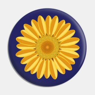 Golden Yellow Boho Sunflower Pin