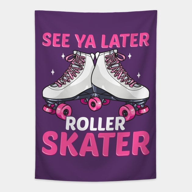 Retro Roller Skater Funny Quotes Humor Gifts Tapestry by E