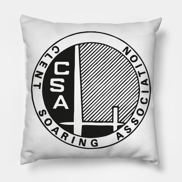 CSA Large/Centred Black Logo Pillow by ClentSoaringAssociation