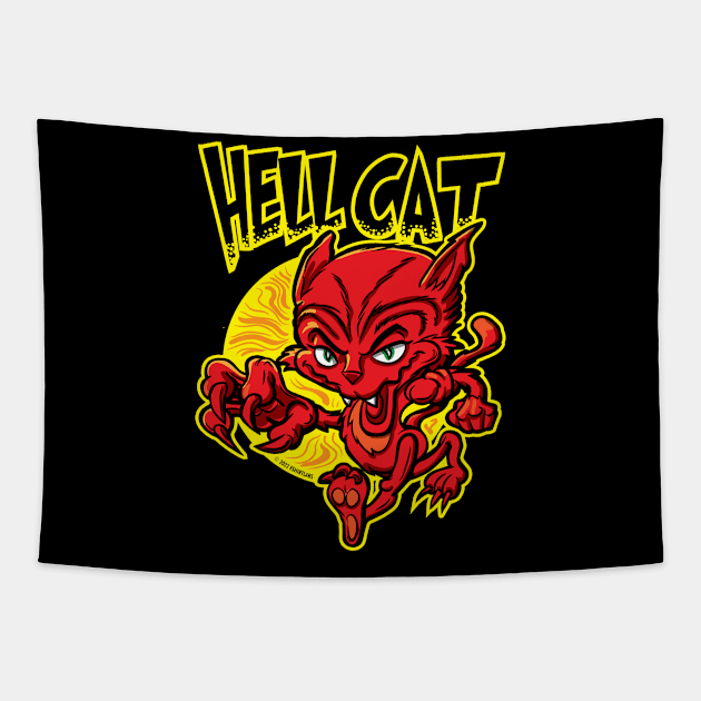 Hell Cat Strut Tapestry by eShirtLabs