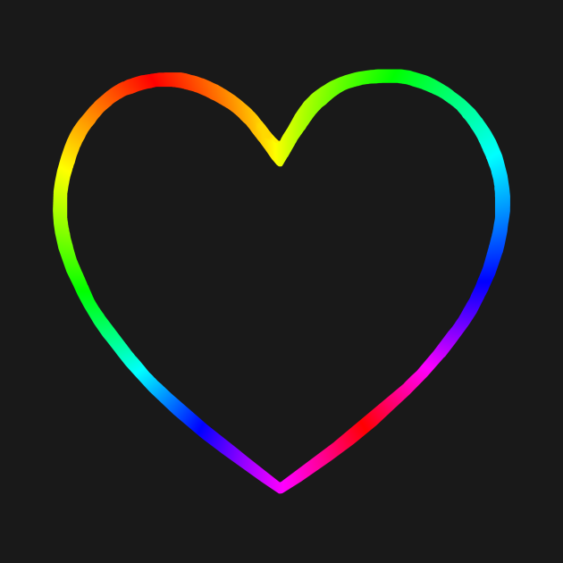Rainbow Heart Outline - Heart - Long Sleeve T-Shirt | TeePublic