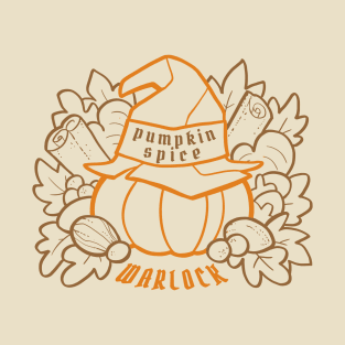 Pumpkin Spice Warlock fancy lines T-Shirt